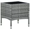  szürke polyrattan kerti asztal 40 x 40 x 45 cm 