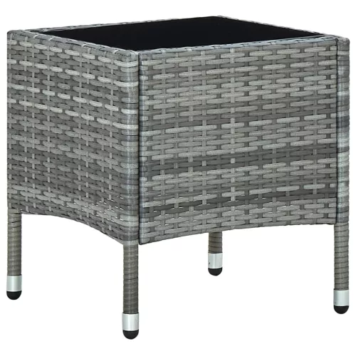  szürke polyrattan kerti asztal 40 x 40 x 45 cm 
