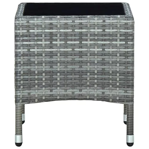  szürke polyrattan kerti asztal 40 x 40 x 45 cm 