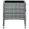  szürke polyrattan kerti asztal 40 x 40 x 45 cm 