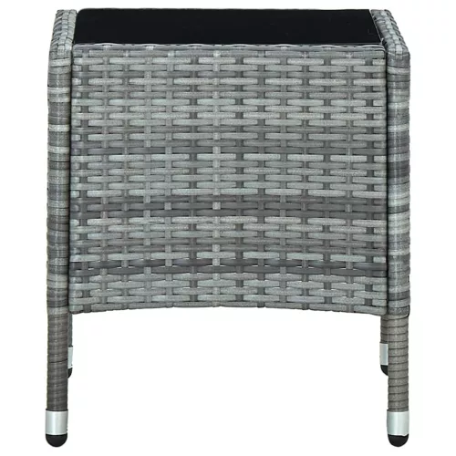  szürke polyrattan kerti asztal 40 x 40 x 45 cm 