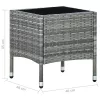  szürke polyrattan kerti asztal 40 x 40 x 45 cm 