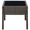  barna polyrattan kerti asztal 75 x 40 x 37 cm