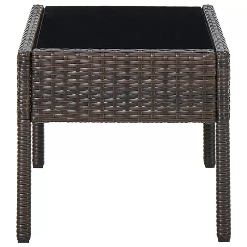  barna polyrattan kerti asztal 75 x 40 x 37 cm
