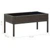  barna polyrattan kerti asztal 75 x 40 x 37 cm