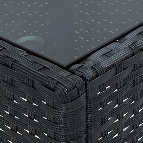  fekete polyrattan kerti asztal 75 x 40 x 37 cm