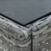  szürke polyrattan kerti asztal 75 x 40 x 37 cm