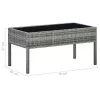  szürke polyrattan kerti asztal 75 x 40 x 37 cm