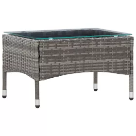  szürke polyrattan dohányzóasztal 60 x 40 x 36 cm