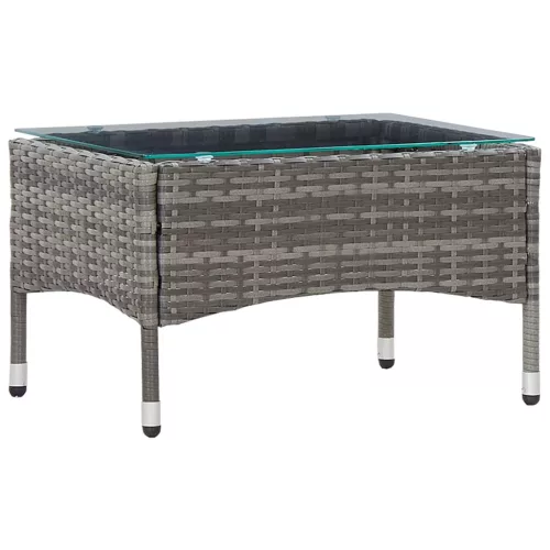  szürke polyrattan dohányzóasztal 60 x 40 x 36 cm