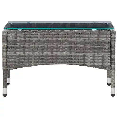  szürke polyrattan dohányzóasztal 60 x 40 x 36 cm