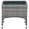  szürke polyrattan dohányzóasztal 60 x 40 x 36 cm