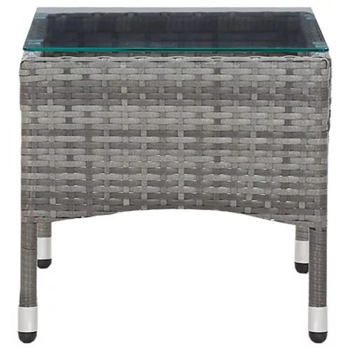  szürke polyrattan dohányzóasztal 60 x 40 x 36 cm