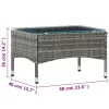  szürke polyrattan dohányzóasztal 60 x 40 x 36 cm