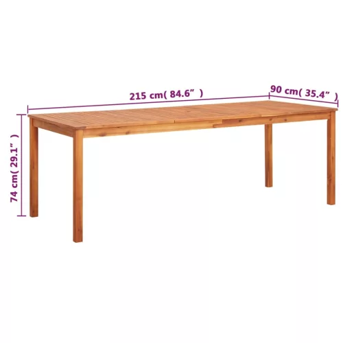  tömör akácfa kerti asztal 215 x 90 x 74 cm