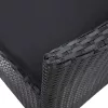  5-részes fekete kültéri polyrattan étkezőgarnitúra