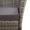  9 részes szürke polyrattan és tömör akácfa étkezőgarnitúra