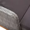  szürke polyrattan és tömör akácfa napozóágy