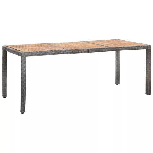  9 részes szürke polyrattan kültéri étkezőgarnitúra párnákkal