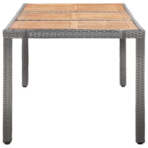  9 részes szürke polyrattan kültéri étkezőgarnitúra párnákkal