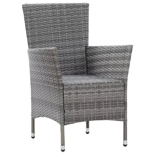  9 részes szürke polyrattan kültéri étkezőgarnitúra párnákkal