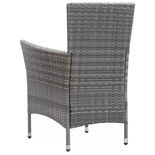  9 részes szürke polyrattan kültéri étkezőgarnitúra párnákkal