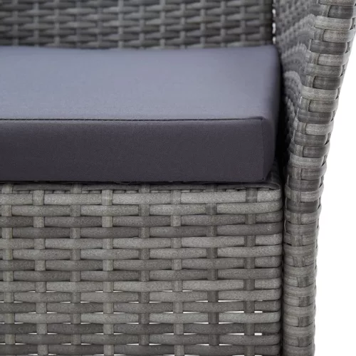  9 részes szürke polyrattan kültéri étkezőgarnitúra párnákkal