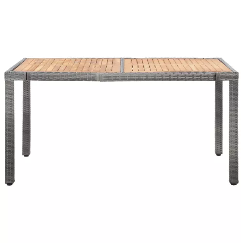  7-részes szürke polyrattan kültéri étkezőgarnitúra párnákkal