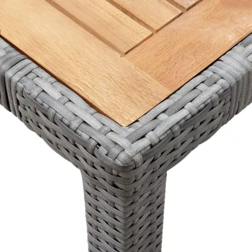  7-részes szürke polyrattan kültéri étkezőgarnitúra párnákkal