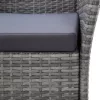  7-részes szürke polyrattan kültéri étkezőgarnitúra párnákkal