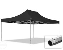   Professional összecsukható sátrak PROFESSIONAL 400g/m2 ponyvával, alumínium szerkezettel, oldalfal nélkül - 4x6m fekete