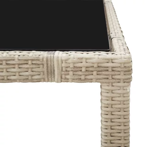  9 részes bézs polyrattan kültéri étkezőszett párnákkal