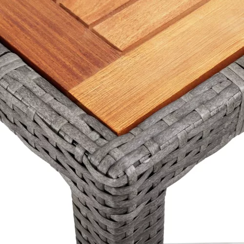  9-részes szürke polyrattan kültéri étkezőgarnitúra párnákkal