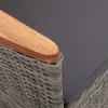  9-részes szürke polyrattan kültéri étkezőgarnitúra párnákkal