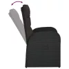  2 db fekete dönthető polyrattan kerti szék párnával