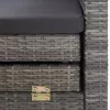  3-személyes szürke kinyitható műrattan kanapéágy tetővel