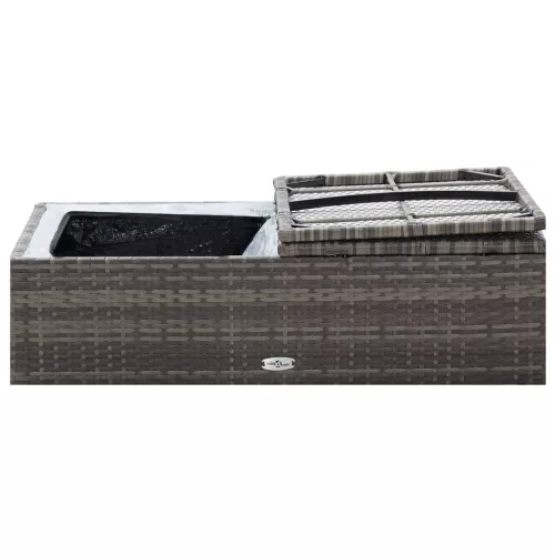  2 részes szürke polyrattan kerti bútorszett párnákkal
