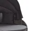  szürke polyrattan kültéri napozóágy napellenzővel