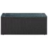  4 részes fekete polyrattan kerti bútorszett párnákkal
