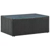  4 részes fekete polyrattan kerti bútorszett párnákkal