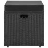  4 részes fekete polyrattan kerti bútorszett párnákkal