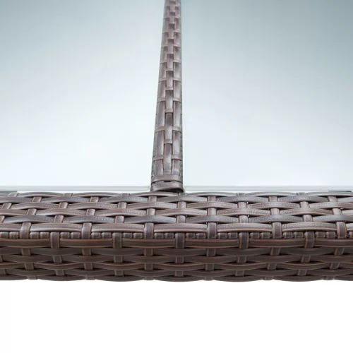  barna polyrattan kültéri étkezőasztal 200 x 150 x 74 cm