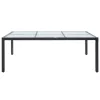  fekete polyrattan kültéri étkezőasztal 200 x 150 x 74 cm