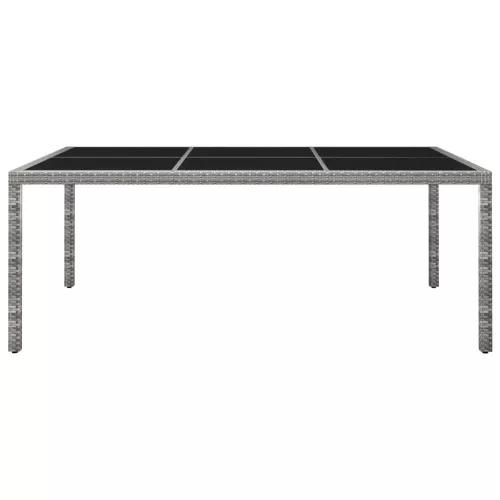  szürke polyrattan kültéri étkezőasztal 200 x 150 x 74 cm