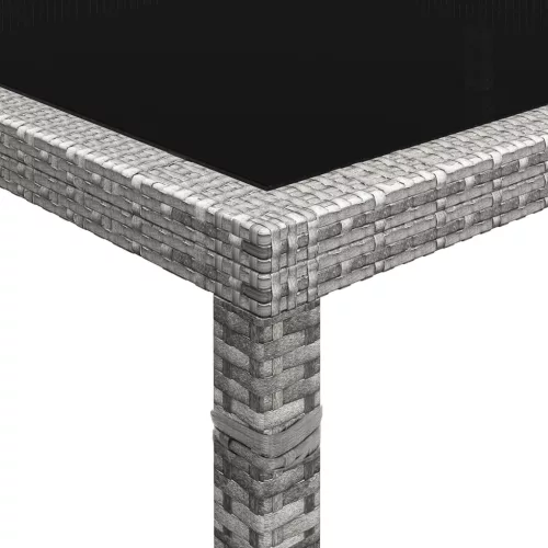  szürke polyrattan kültéri étkezőasztal 200 x 150 x 74 cm