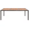  szürke polyrattan és akácfa kerti asztal 200 x 150 x 74 cm
