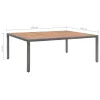  szürke polyrattan és akácfa kerti asztal 200 x 150 x 74 cm