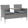  kétszemélyes szürke polyrattan kerti pad teázóasztallal 143 cm