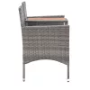  kétszemélyes szürke polyrattan kerti pad teázóasztallal 143 cm