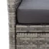  kétszemélyes szürke polyrattan kerti pad teázóasztallal 143 cm